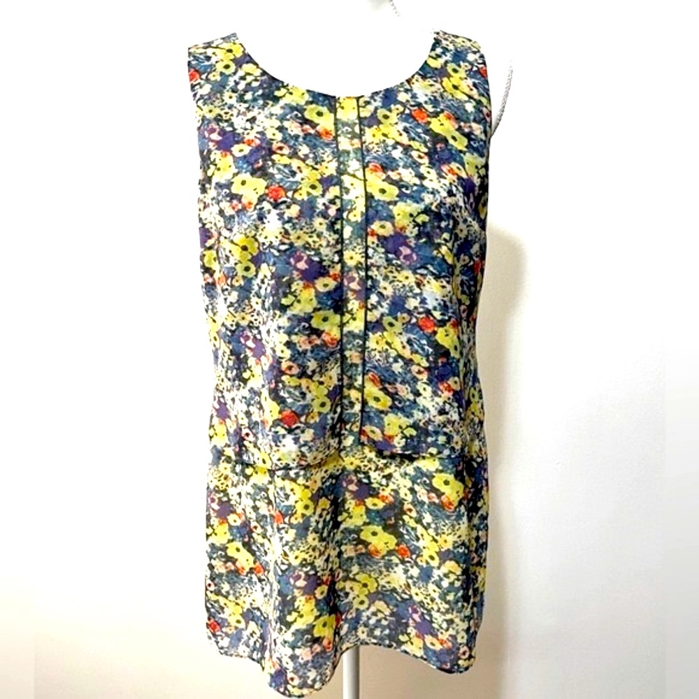 Cabi Positano Watercolor Floral Layered Sleeveless Top Style 5041 Size S…